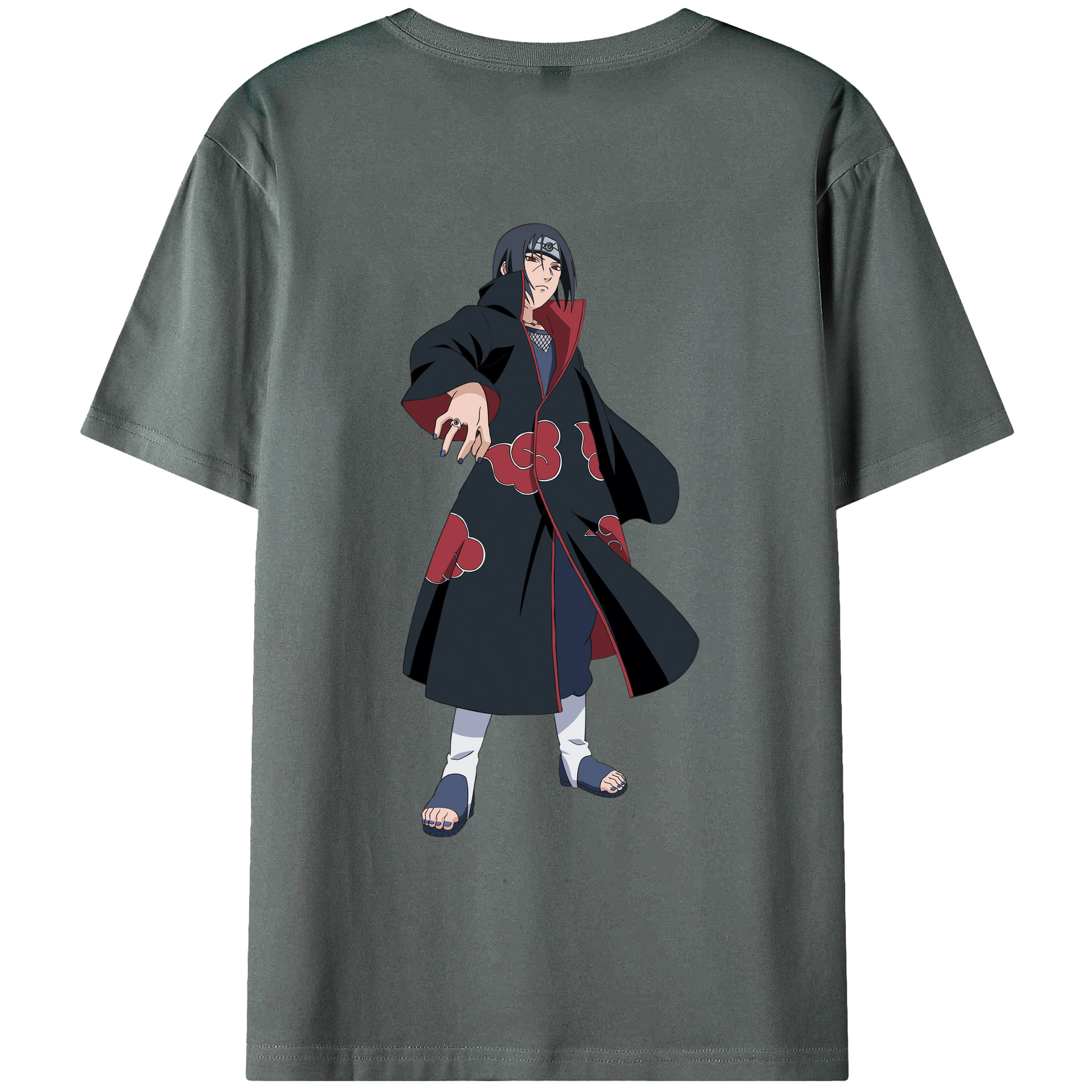 （画像用） NARUTO -ナルト- うちは イタチ Uchiha Itachi 綿100％ メンズ半袖Tシャツ（バックプリント） 通気性
